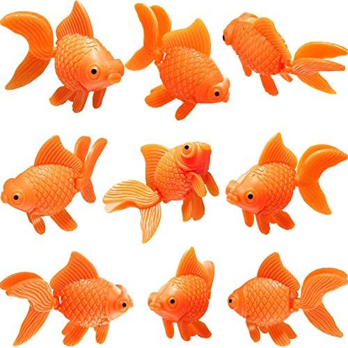 15 Pieces Artificial Aquarium Fishes Plastic Fish Realistic Artificial Moving Floating Orange Goldfi | Amazon (US)