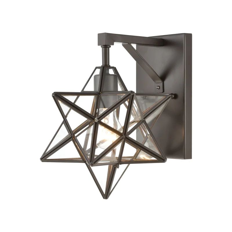 Elk Home 1145-025 Moravian Star Single Light 12" Tall Wall Sconce Oil Rubbed Bronze Indoor Lighting  | Build.com, Inc.