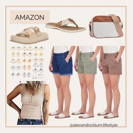 Casual summer outfit finds from Amazon! In style slide flip flop sandals, shorts bundle!

#LTKOver40 #LTKShoeCrush #LTKFindsUnder50