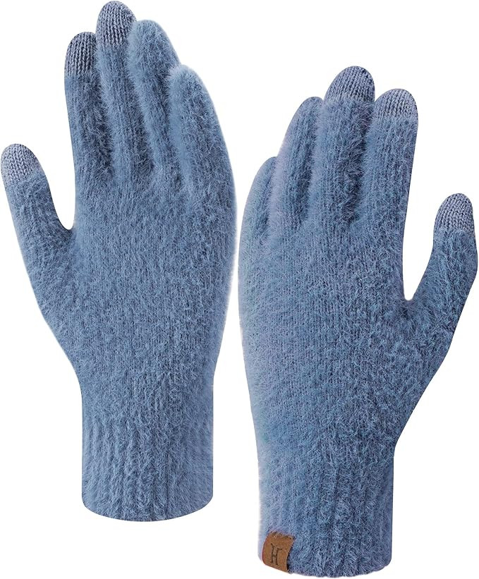 Womens Winter Touchscreen Gloves Imitation Mink Velvet Elastic Warm Gloves for Cold Weather | Amazon (US)