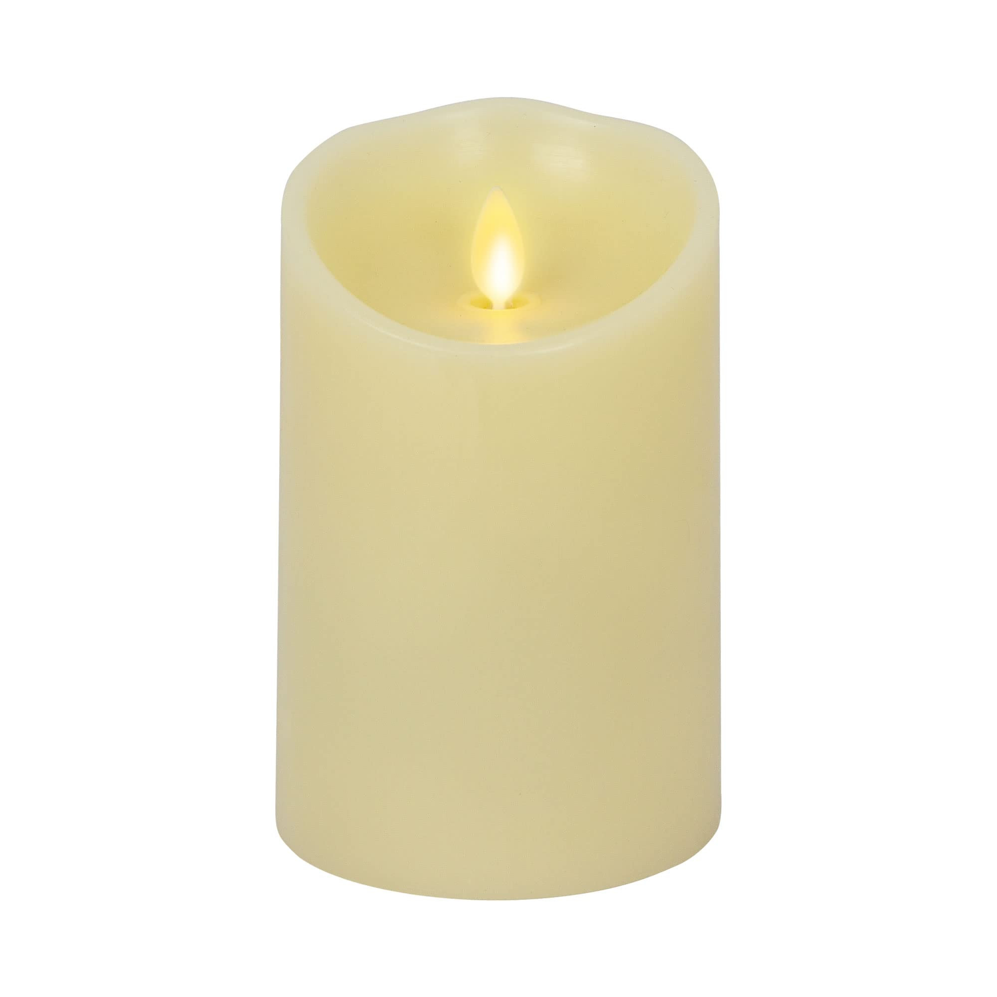 Amazon.com: Luminara Scalloped Edge Flameless LED Candle - Ivory 3.5" x 5" - Real Wax Pillar Battery Operated Moving Flame w/Timer Unscented 1000Hr Runtime : Tools & Home Improvement | Amazon (US)