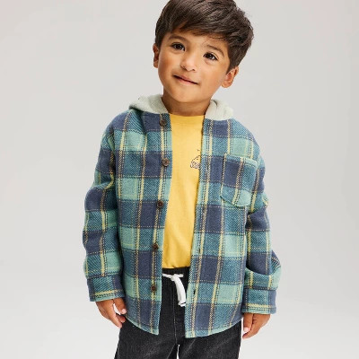 Toddler Fleece Lined Shacket Sweater - Cat & Jack™ Plaid 18M | Target
