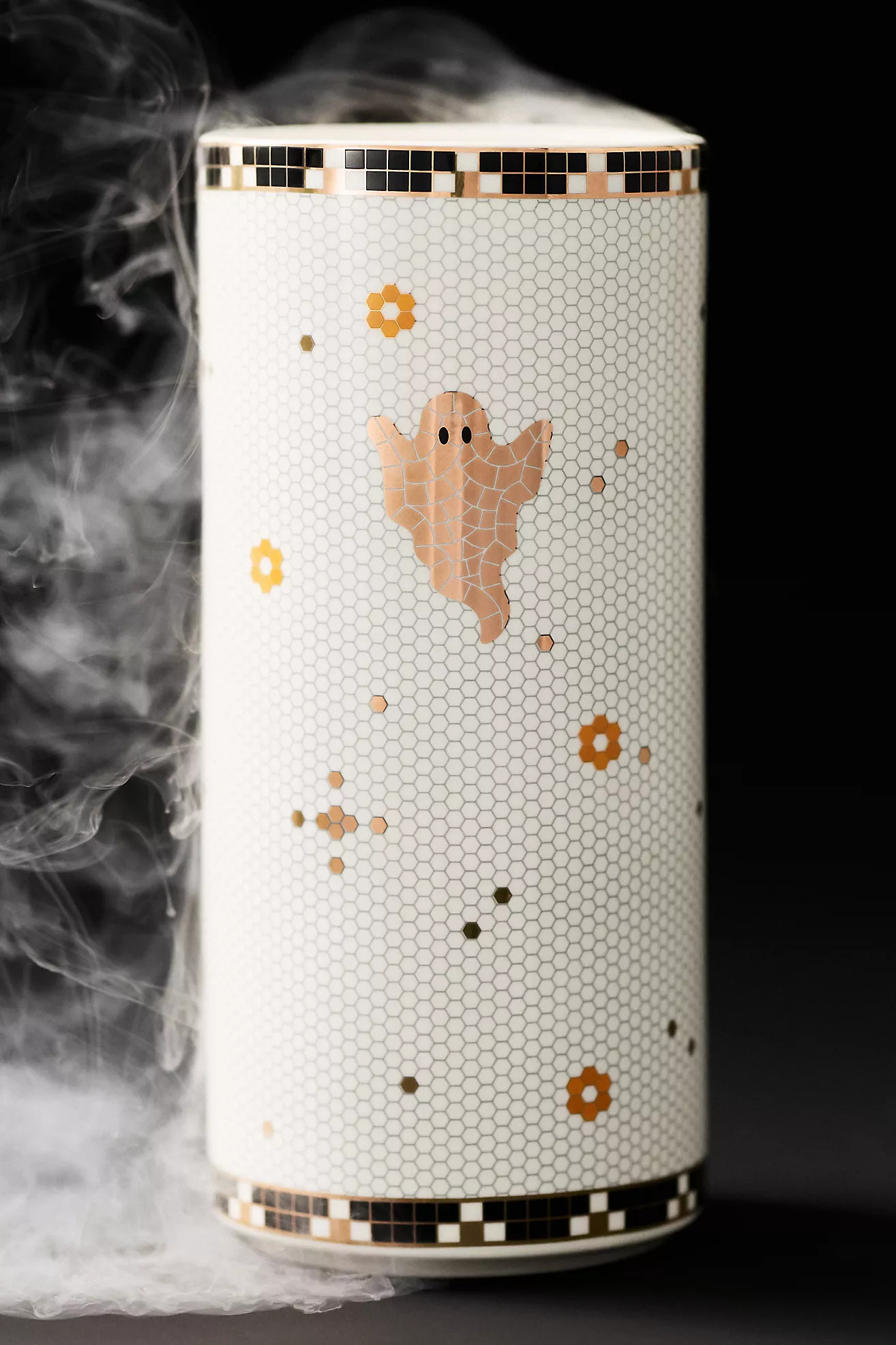 Bistro Tile Stoneware 24k Gold Accent Halloween Vase | Anthropologie (US)