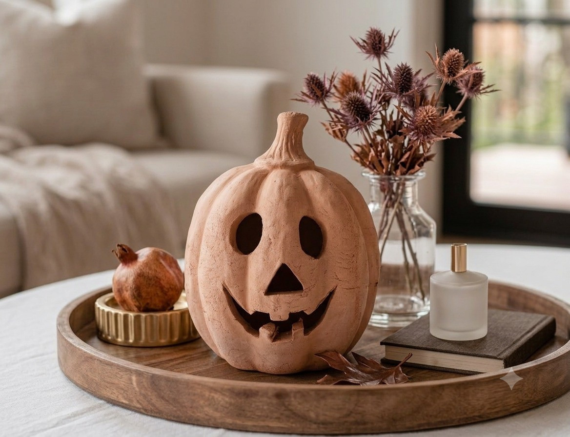 Elevate your fall table styling with this terracotta jack-o'-lantern from Walmart. It brings the perfect warm, organic texture to any autumn vignette. #WalmartFinds #FallDecor #TerracottaPumpkin #HalloweenDecor

#LTKSeasonal #LTKHome