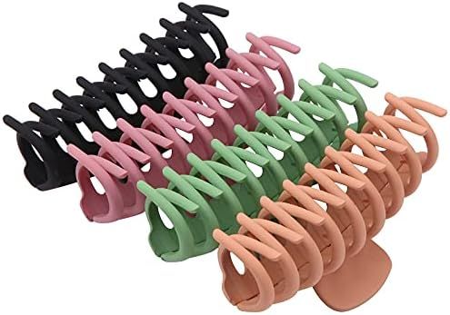 SHALAC Large Hair Claw Clips for Thick Hair 4 PCS , Strong Hold Perfect for Women, Barrettes for Lon | Amazon (US)