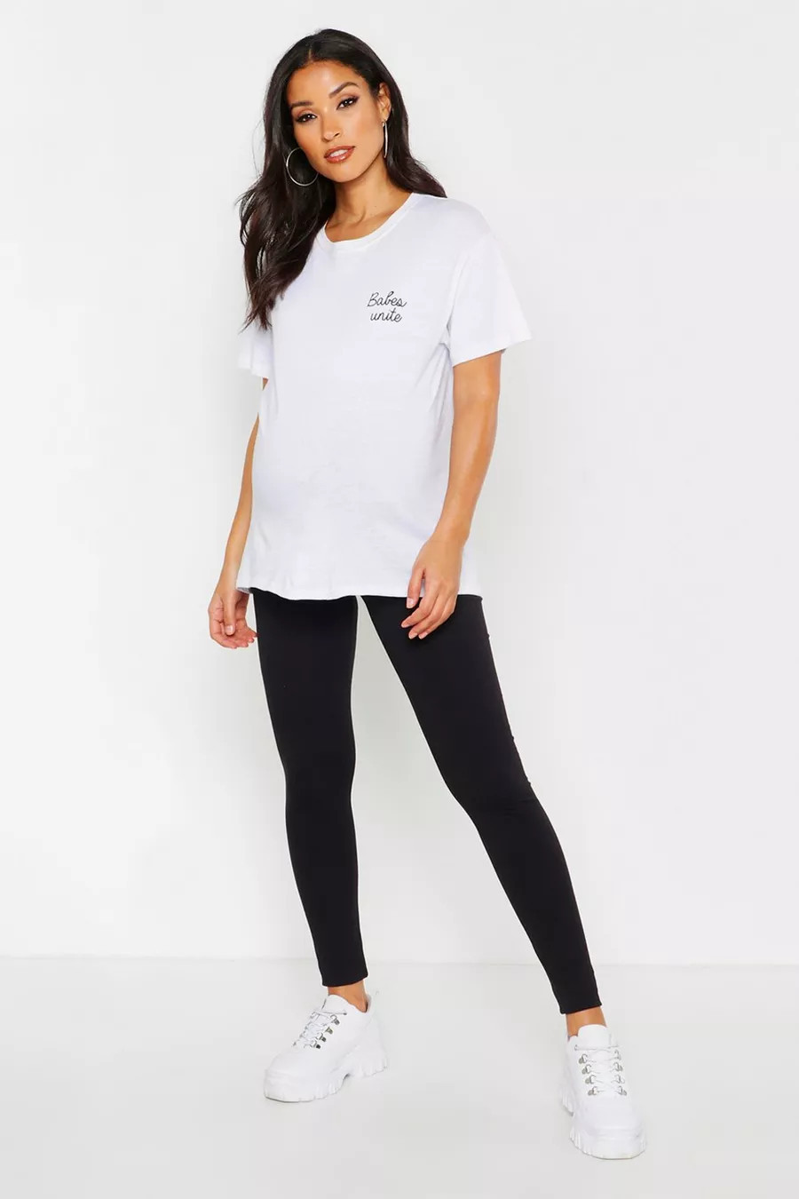 Maternity Premium Over The Bump Leggings | Boohoo.com (US & CA)