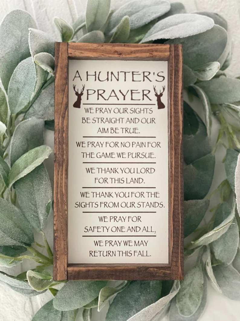 A Hunter's Prayer Decor Sign Hunting Gift Man Cave Decor Husband, Boyfriend, Hunters Gift Engrave... | Etsy (US)