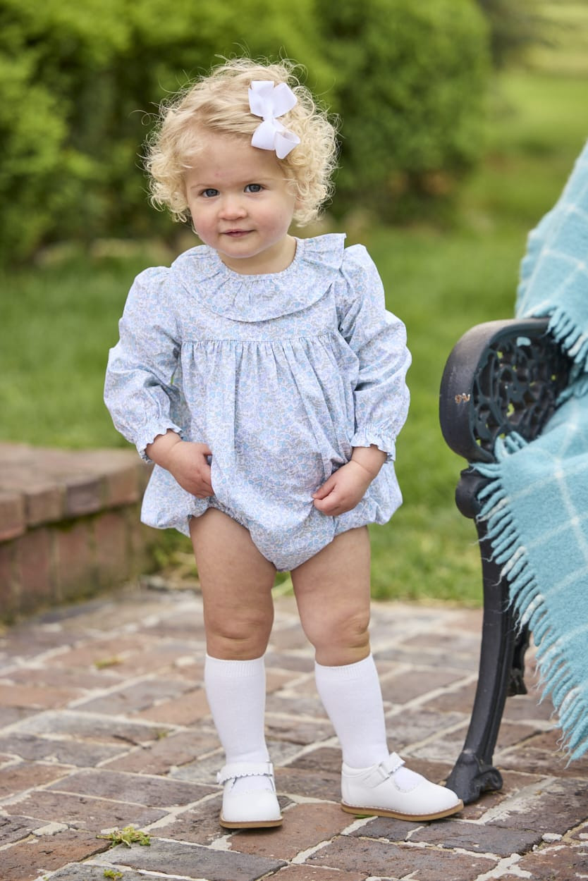 Waterbury Floral Bespoke Bubble - Baby Girl Aqua Floral Bubble | Little English