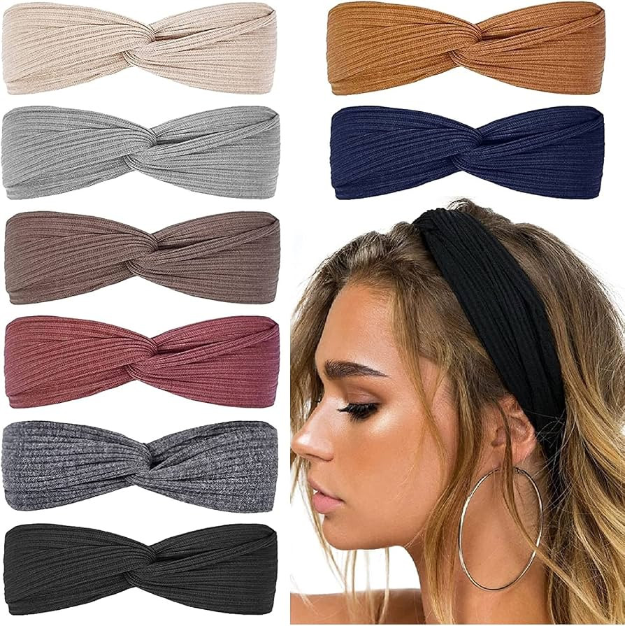Huachi Headbands for Women Short Hair Boho Twist Knot Head Band Elastic Hair Bands for Women's Ha... | Amazon (US)