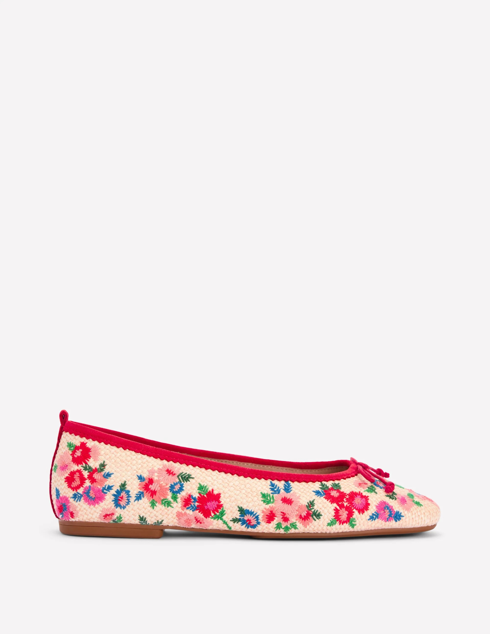 Kitty Flexi Sole Ballet Flats-Embroidered Natural | Boden (US)
