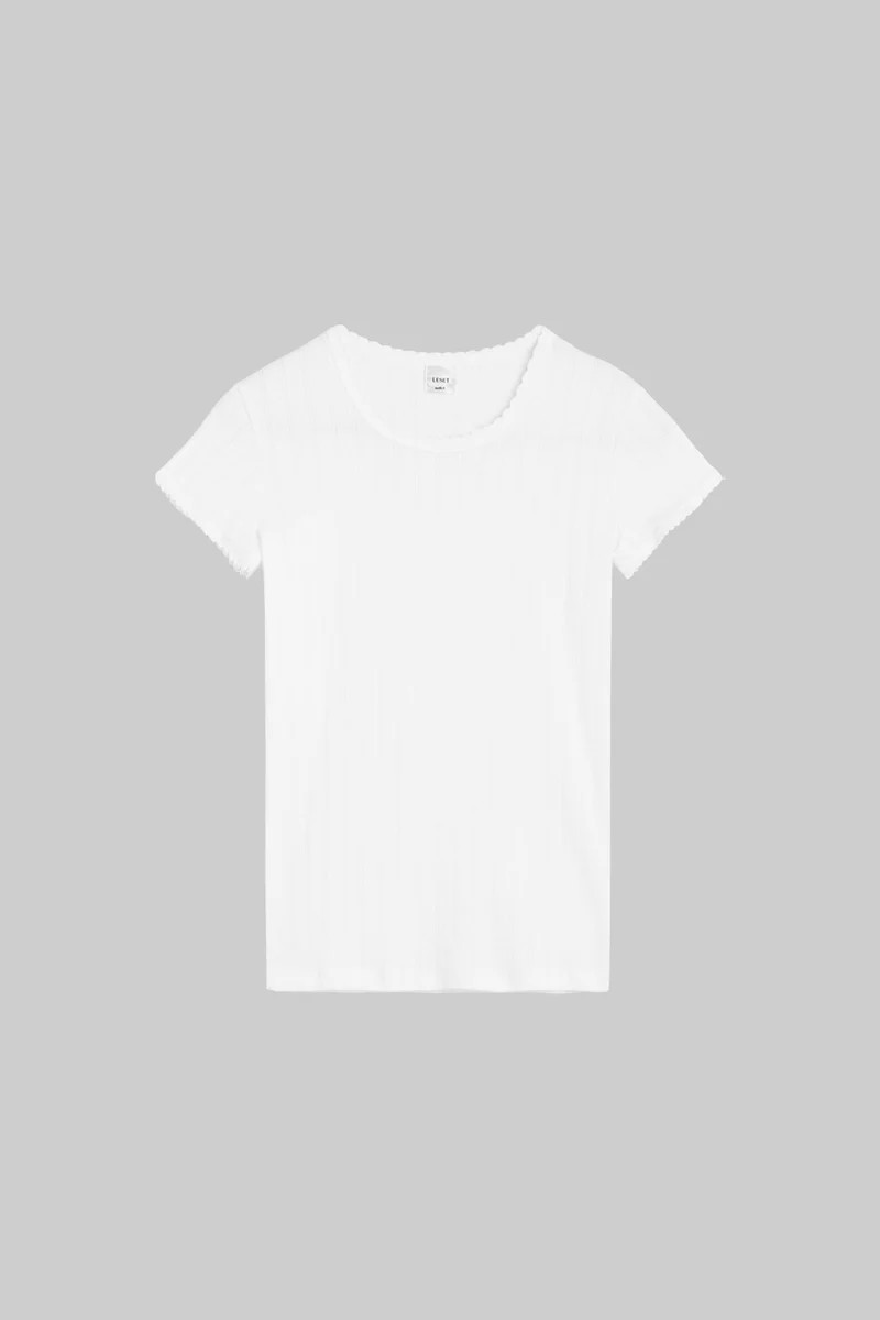 Pointelle Slim Fit Tee | LESET