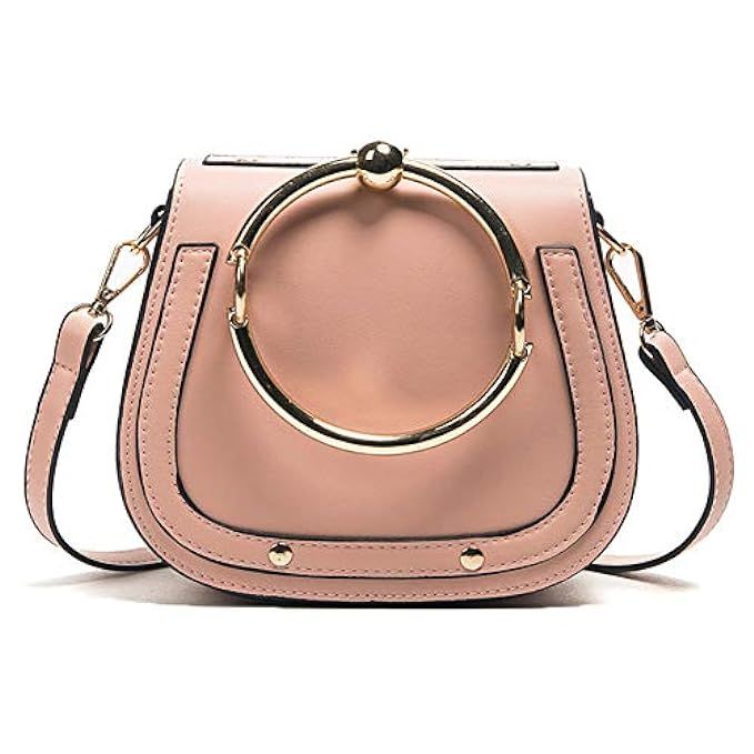 BeAllure Women's Punk Circular Ring Handle Handbags Small Fashion Round Purse Crossbody Bags For Lad | Amazon (US)