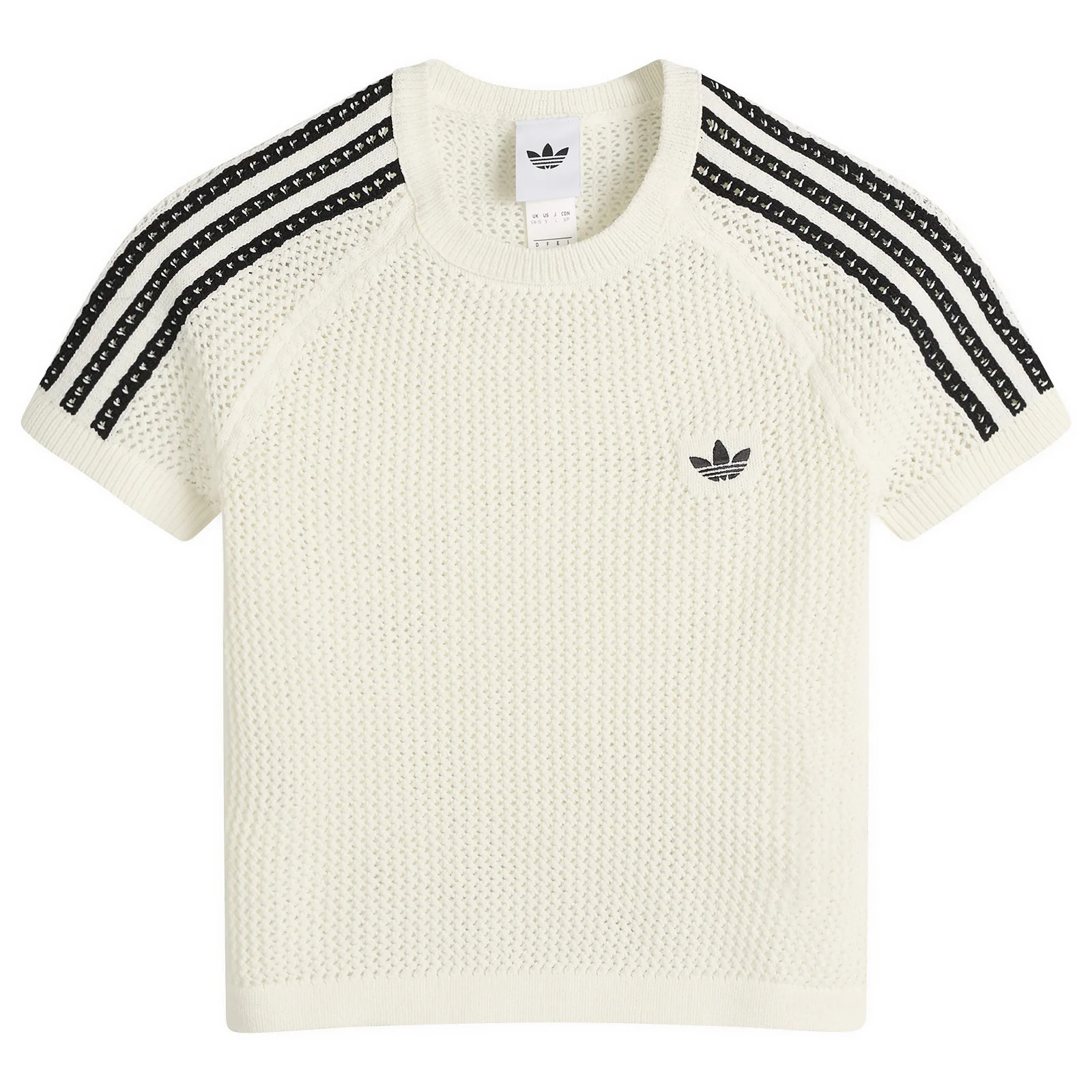 Adidas Women's Crochet T-Shirt in Off White, Size X-Large | END. Clothing