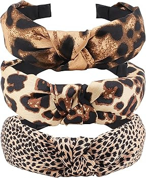 TOBATOBA Leopard Headband, 3Pcs Leopard Print Headbands for Women, Top Knot Headband for Women, C... | Amazon (US)