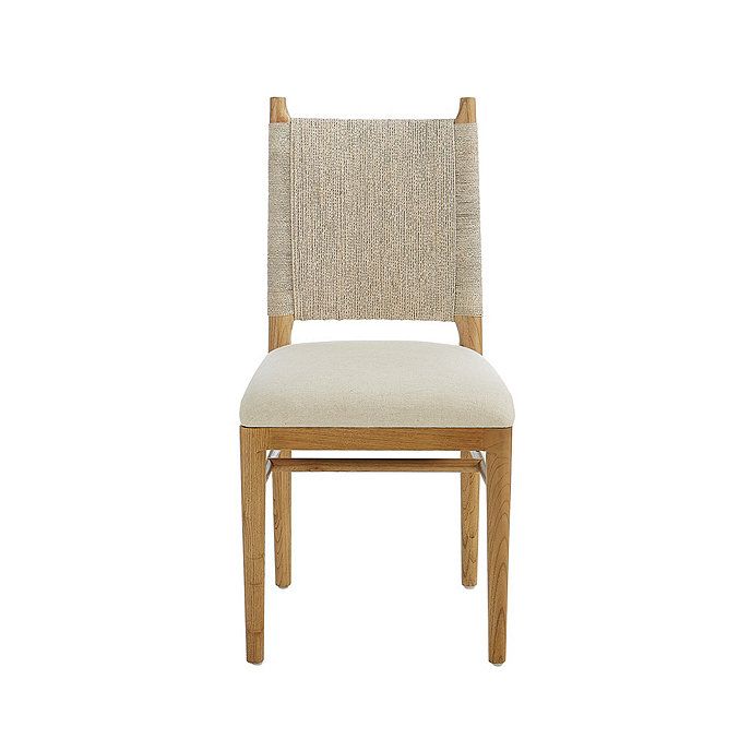 Bridget Seagrass Woven Back Mahogany Dining Chair with Uphostered Seat Set of 2 | Ballard Designs, Inc.