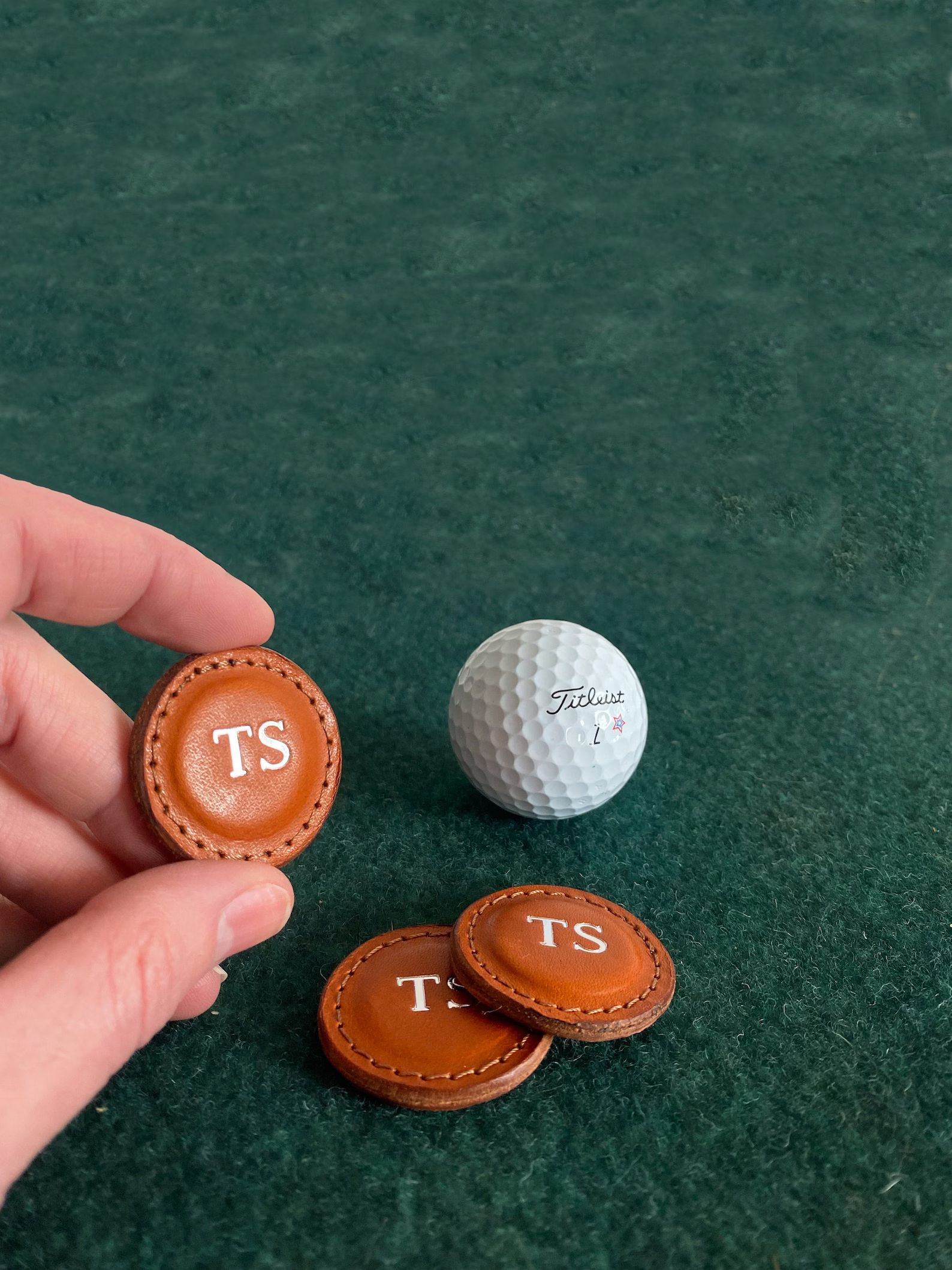 Premium Leather Golf Ball Marker SET OF 2 Made With 100% Full - Etsy | Etsy (US)