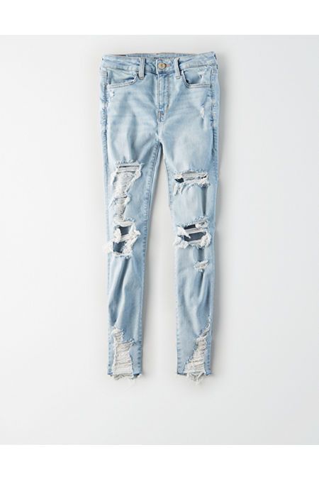 AE Ne(x)t Level High-Waisted Jegging Crop Women's Crushed Ice 2 Long | American Eagle Outfitters (US & CA)
