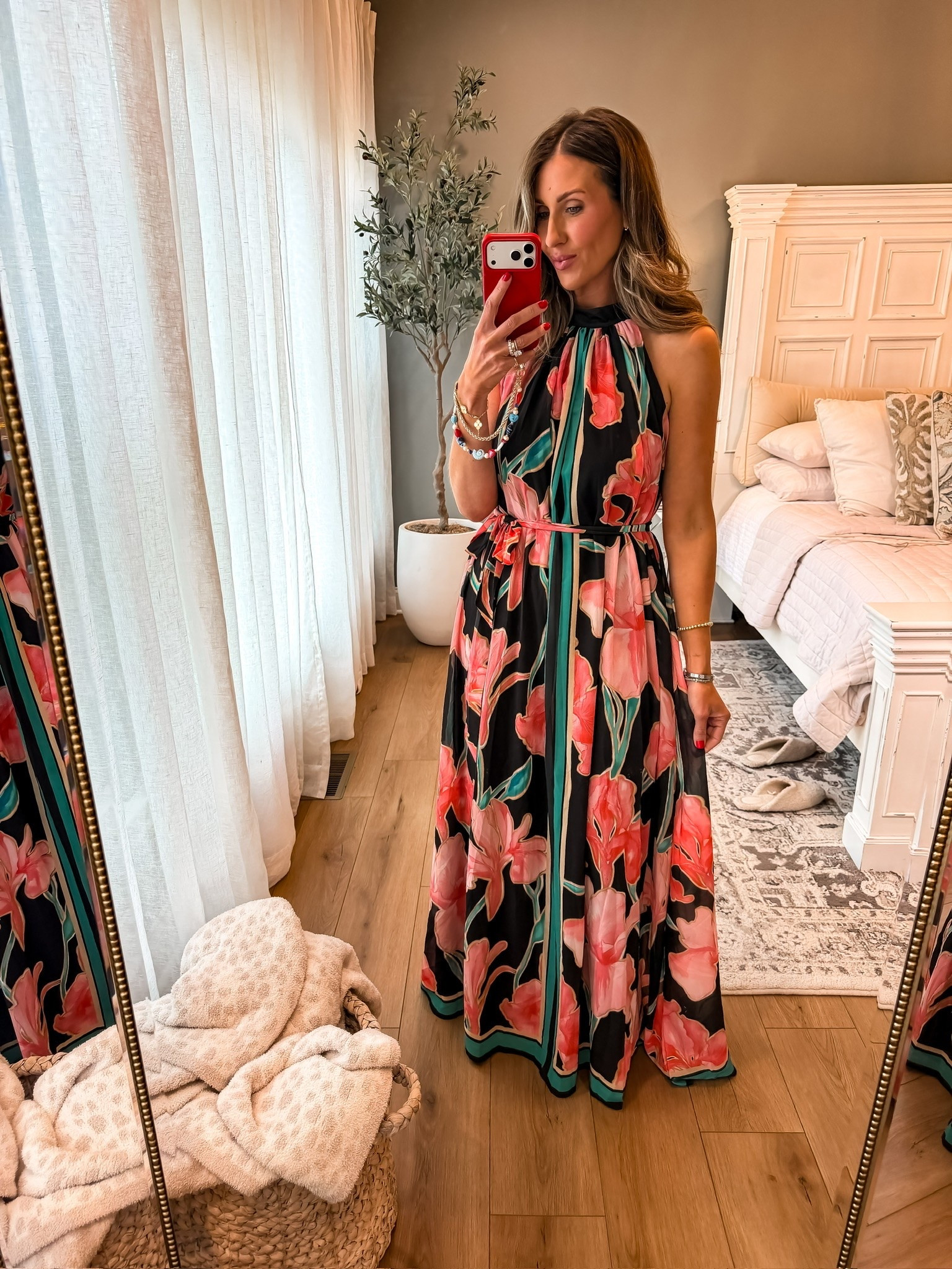 This dress is such a showstopper 💕 The bold floral print and flowy silhouette make it one of those pieces that does all the work for you. Perfect for weddings, vacations, date nights, or any event where you want to make a statement.

floral maxi dress, wedding guest dress, vacation outfit, feminine style, summer dress inspiration, elevated fashion, statement dress, date night outfit, resort wear, elegant dress style, colorful fashion finds, themominstyle

#LTKTravel #LTKSeasonal #LTKootd