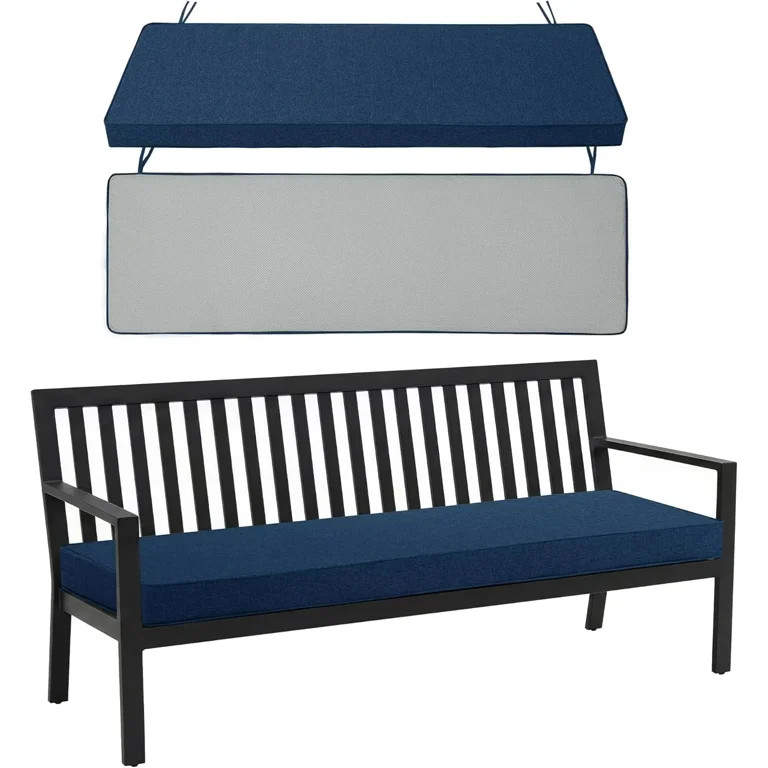 Ottowood Outdoor Bench Cushion 45" x 16", Navy - Water & Fade Resistant Patio Furniture Cushions,... | Walmart (US)