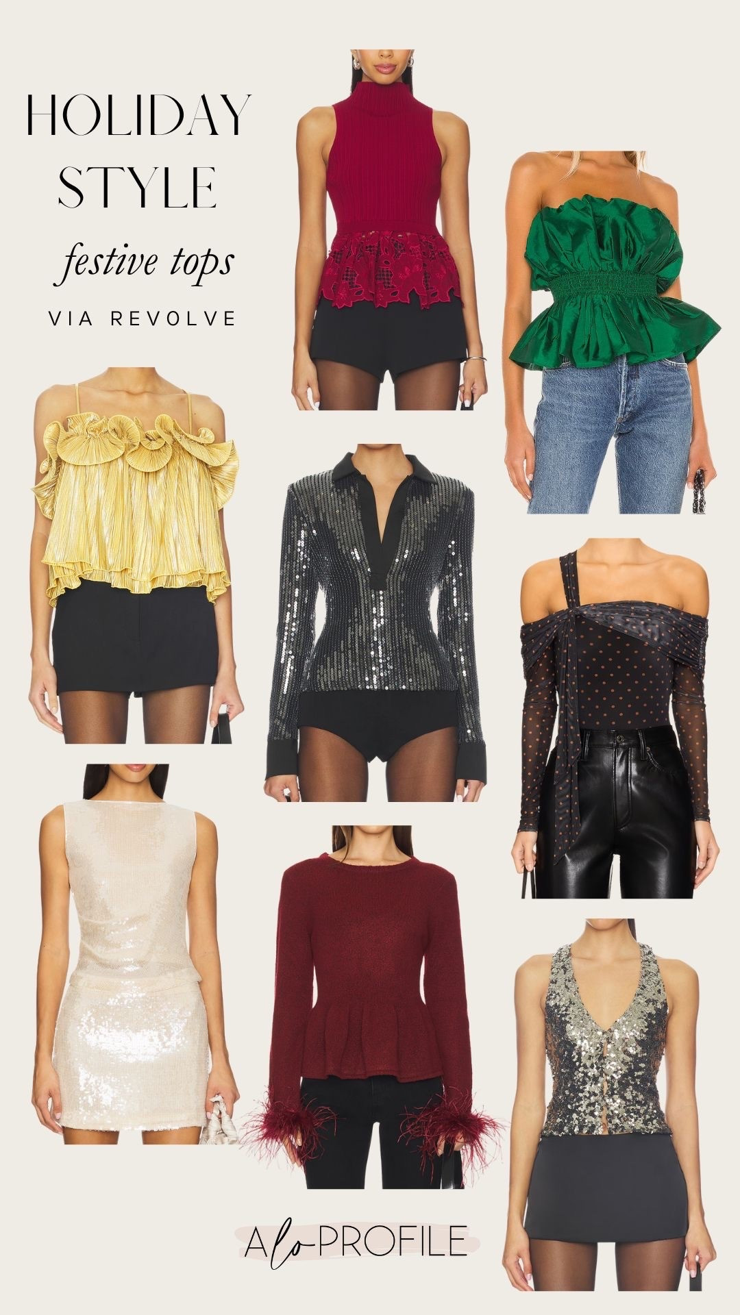 Holiday Party Outfits: Festive Tops // Revolve, holiday style, holiday outfit, holiday outfit ideas, holiday tops, holiday sweater, festive tops, festive holiday outfits, revolve holiday outfit, revolve holiday party outfit