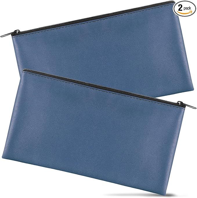 2 Pieces Money Bags with Zipper, 11x6.1 inch Money Pouch, Bank Bag, Cash Bag, Check Wallet, Cosme... | Amazon (US)