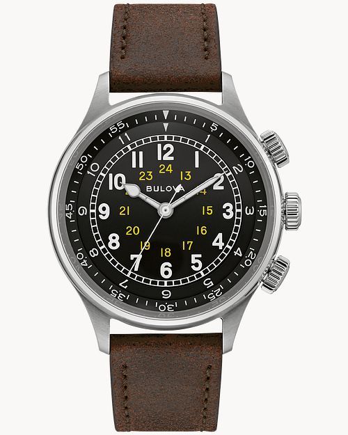 Black Dial Leather Strap A-15 Pilot 96A245 | Bulova | Bulova