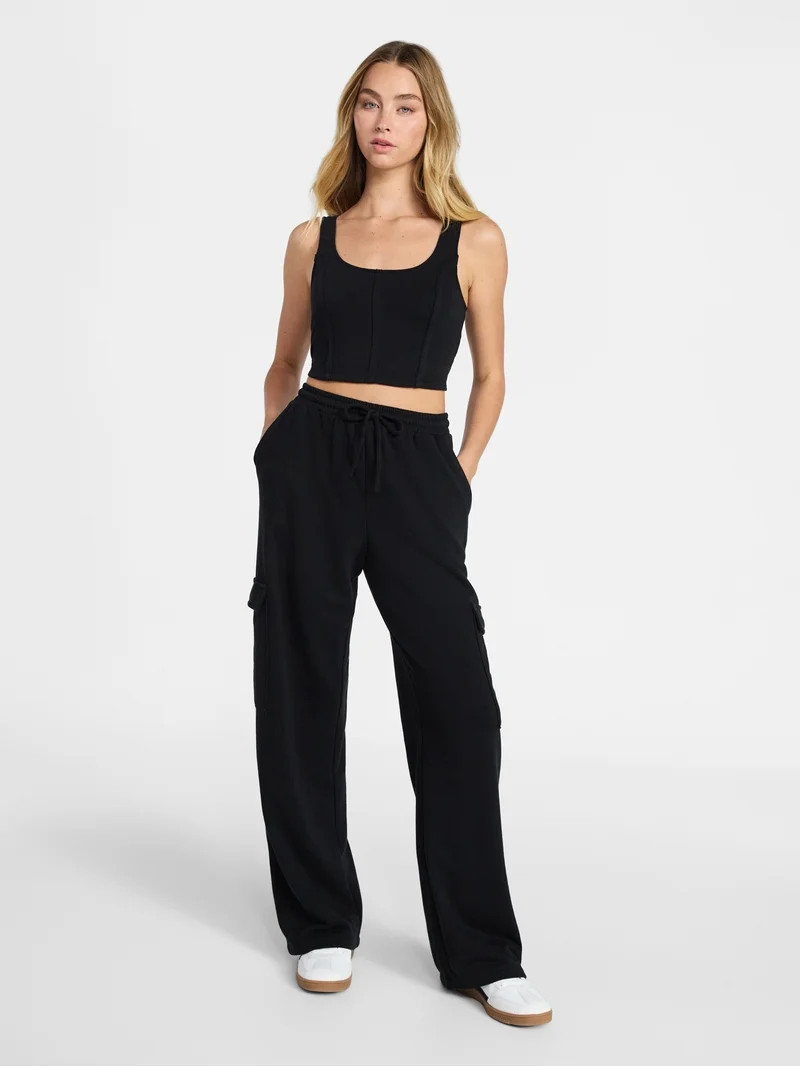 No Boundaries Bustier Tank and Cargo Pant Set, 2-Piece, Women's and Women's Plus Sizes XXS-4X | Walmart (US)