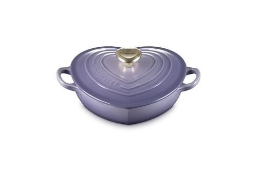 Le Creuset Enameled Cast Iron Traditional Shallow Heart Cocotte, 1.25 Qt., Provence Light Gold Heart Knob | Amazon (US)