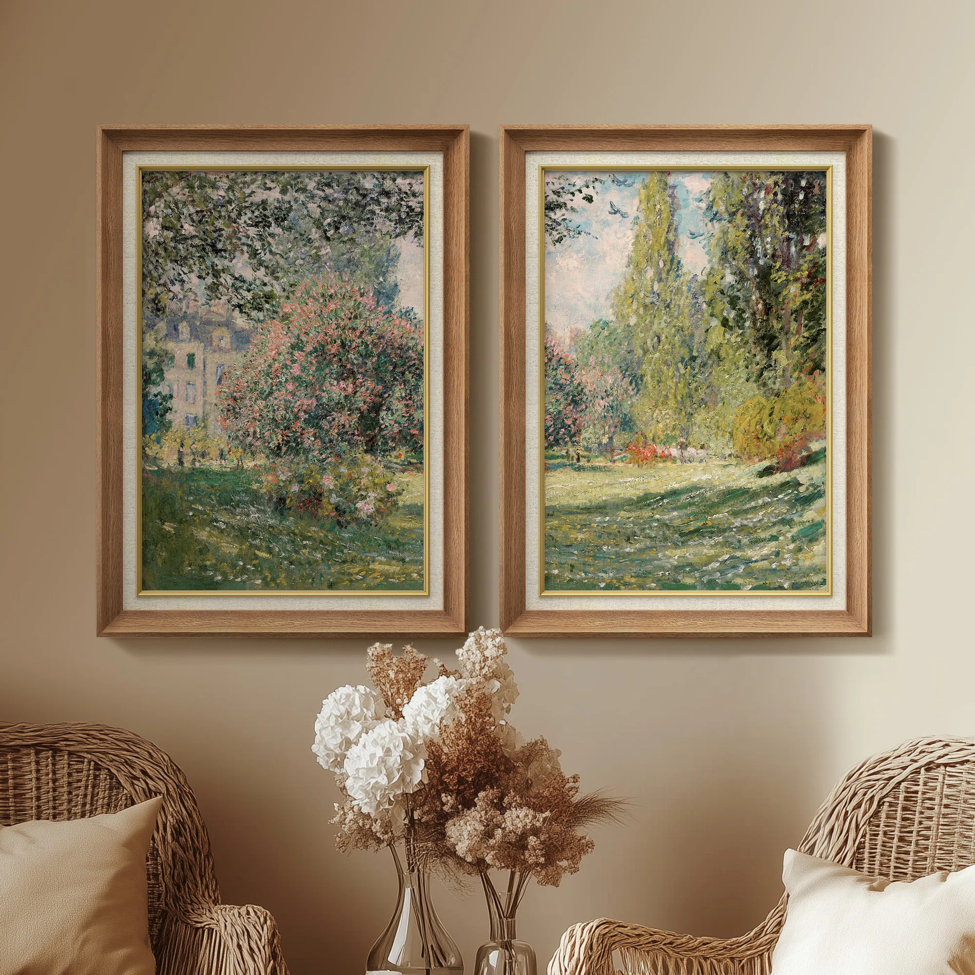 Set of 2 Premium Framed Art Artworks on Premium Canvas with 26"x36" Frame (Set of 2) | Wayfair North America