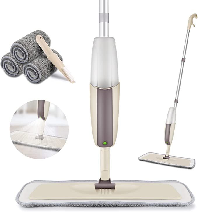 Spray Mop for Floor Cleaning, HOMTOYOU Floor Mop with a Refillable Bottle and 3 Washable Microfib... | Amazon (US)