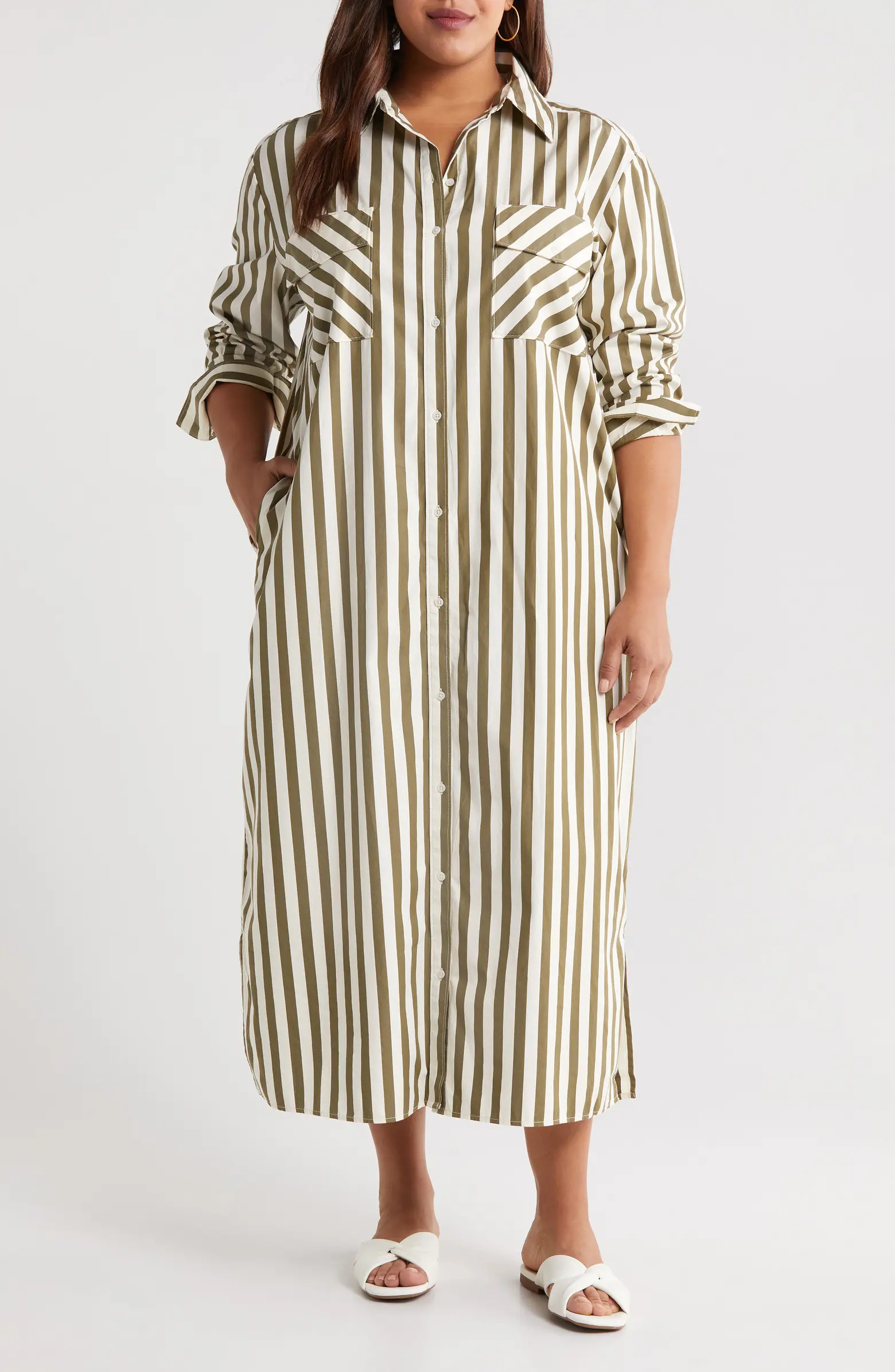 Stripe Long Sleeve Shirtdress | Nordstrom