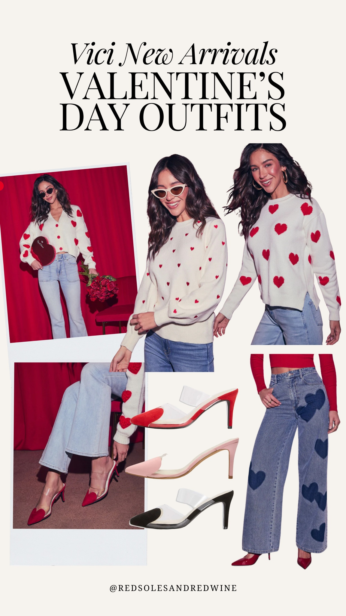VICI Valentine’s Day outfits! VICI new arrivals, Valentine’s Day outfit ideas, Vday outfit, heart sweater, heart jeans, heart heels, galentines day outfit, date night outfit 

#LTKSeasonal #LTKStyleTip