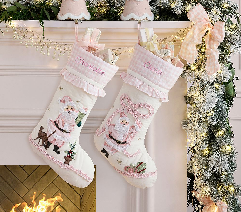 Pink Quilted Christmas Stocking Collection | Pottery Barn Kids