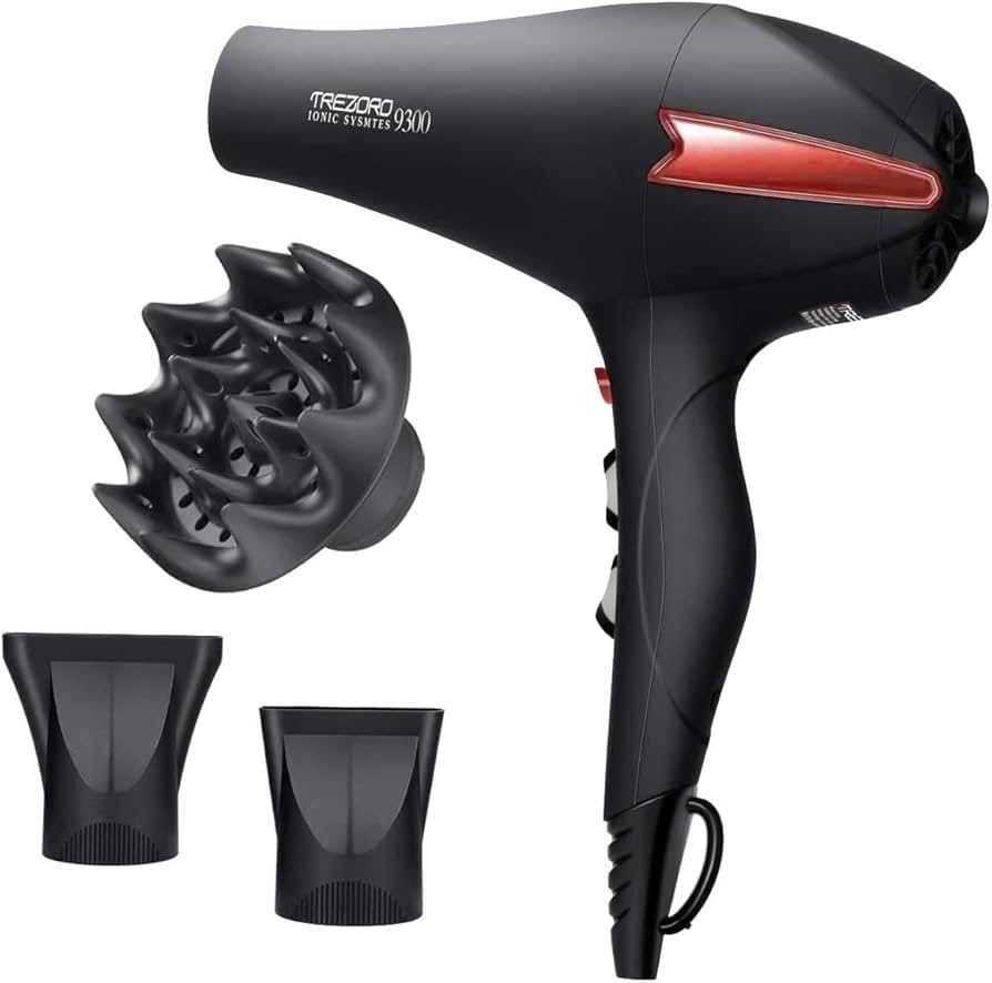 Diffuser Hair Dryer, 2200 Watt Professional Ionic Salon Blow Dryer, Ceramic Tourmaline Hairdryer ... | Amazon (US)