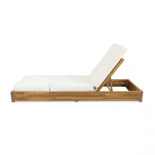 Christopher Knight Home - Ian Acacia Wood Chaise Lounge with Adjustable Recline and Slatted Desig... | Bed Bath & Beyond