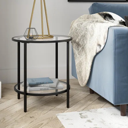 Wade Logan® Ceno Glass End Table with Storage | Wayfair | Wayfair North America