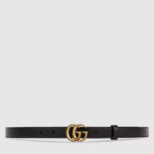 Leather belt with double G buckle | Gucci (EU)