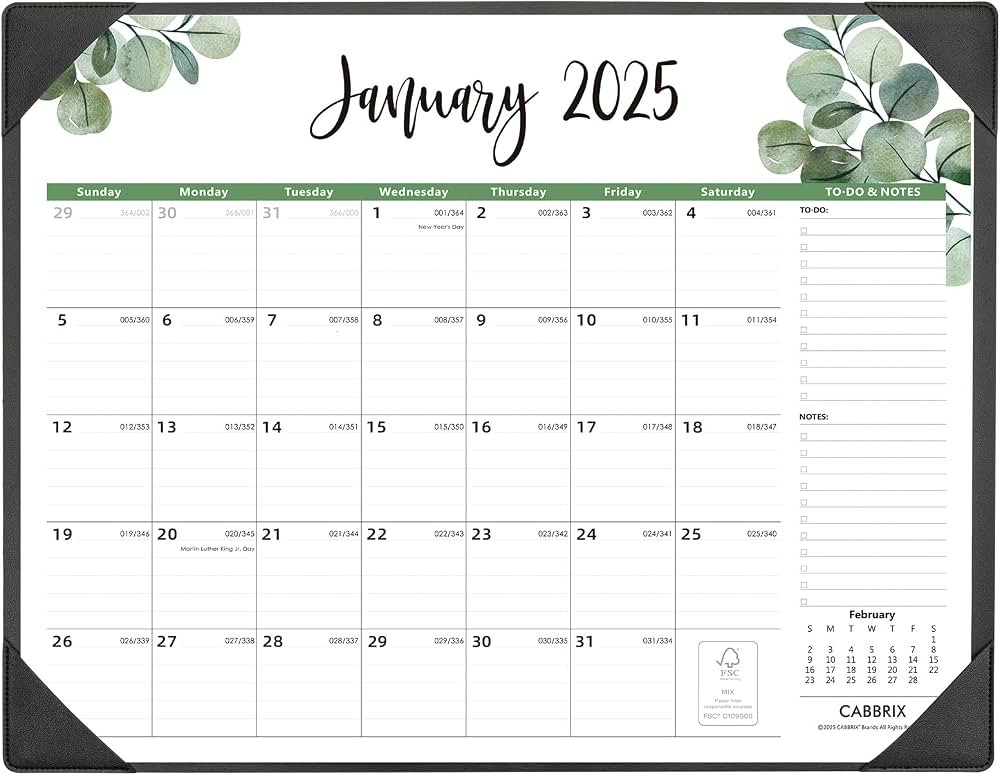 Large Desk Calendar 2025-2026 with Desk Mat, Cabbrix Desk Pad Calendar 22 x 17 Inch Runs From Jan... | Amazon (US)