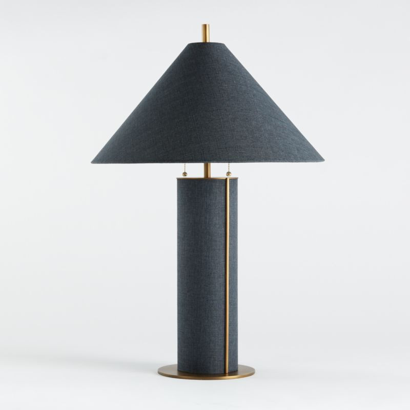Remi Blue Linen Table Lamp Bedroom Lighting + Reviews | Crate & Barrel | Crate & Barrel