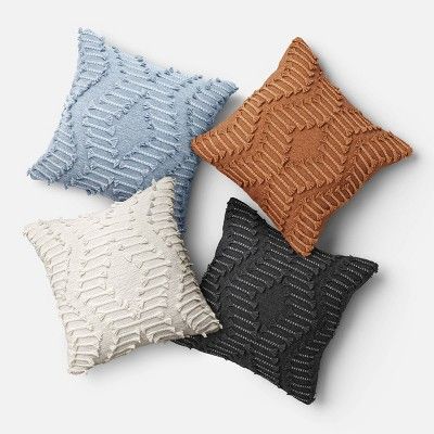 Chenille Diamond Patterned Square Throw Pillow - Threshold™ | Target