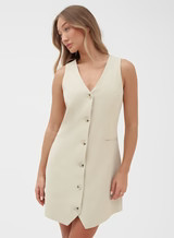 Cream Sleeveless Blazer Dress – Odette | 4th & Reckless