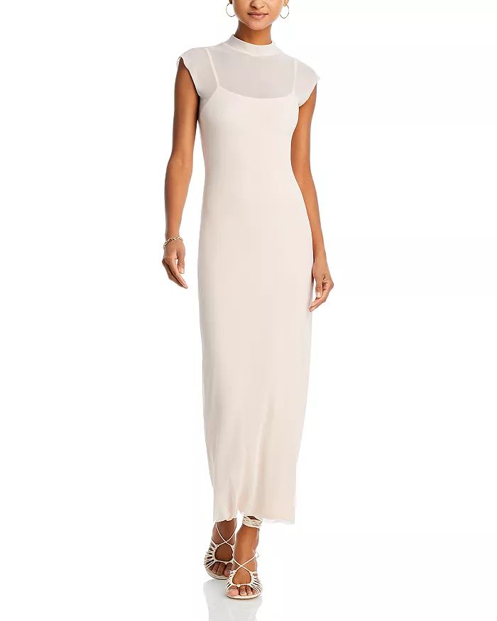 Mesh Mock Neck Maxi Dress - 100% Exclusive | Bloomingdale's (US)