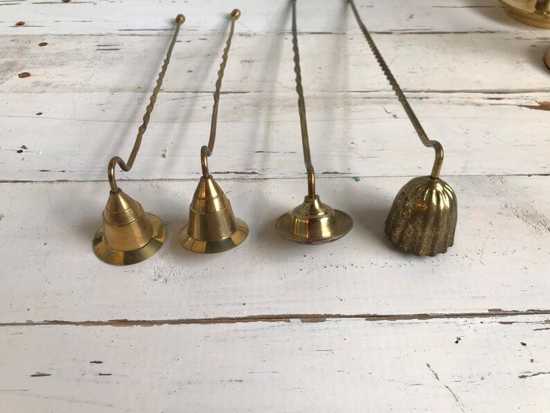 Brass Candle Wick Snuffers Vintage Flame Extinguisher Bell | Etsy | Etsy (US)