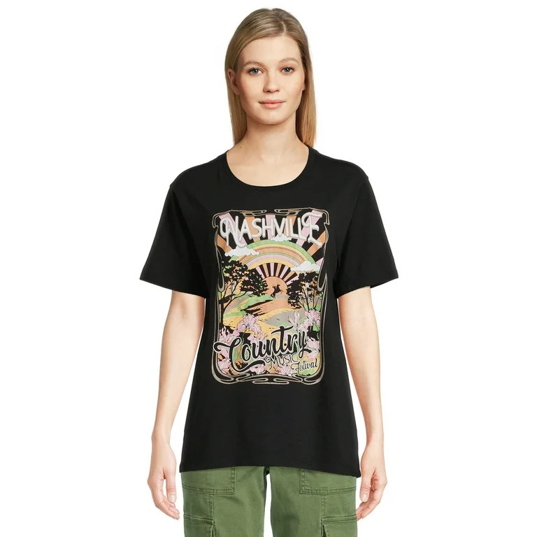 Time and Tru Women's Destination Graphic T-Shirt - Walmart.com | Walmart (US)
