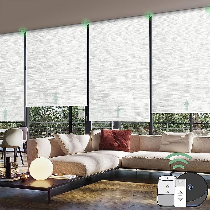 Yoolax Motorized Smart Blind for Window with Remote Control, Automatic Blackout Roller Shade Comp... | Amazon (US)