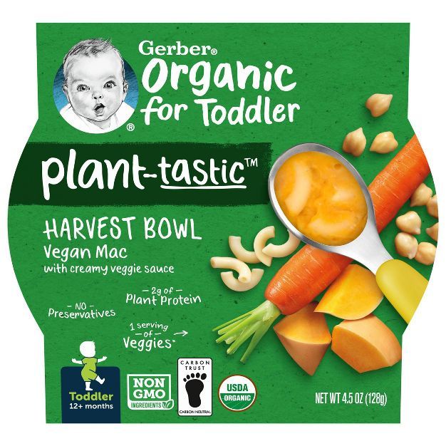 Gerber Plantastic Organic Vegan Mac Bowl with Creamy Veggie Sauce - 4.5oz | Target