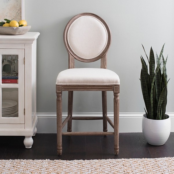 Louis Ivory Weathered Counter Stool | Kirklands | Kirkland's Home