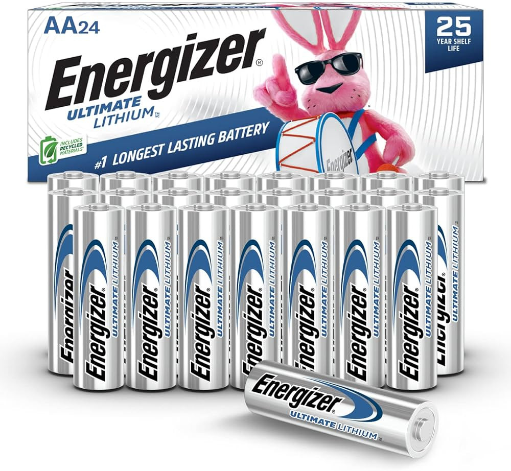 Energizer Ultimate Lithium AA Batteries, 24 Pack, 1.5V Long-Lasting for High-Drain Devices, Camer... | Amazon (US)