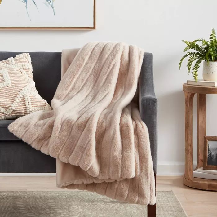 Textured Faux Fur Throw Blanket - Project 62™ | Target