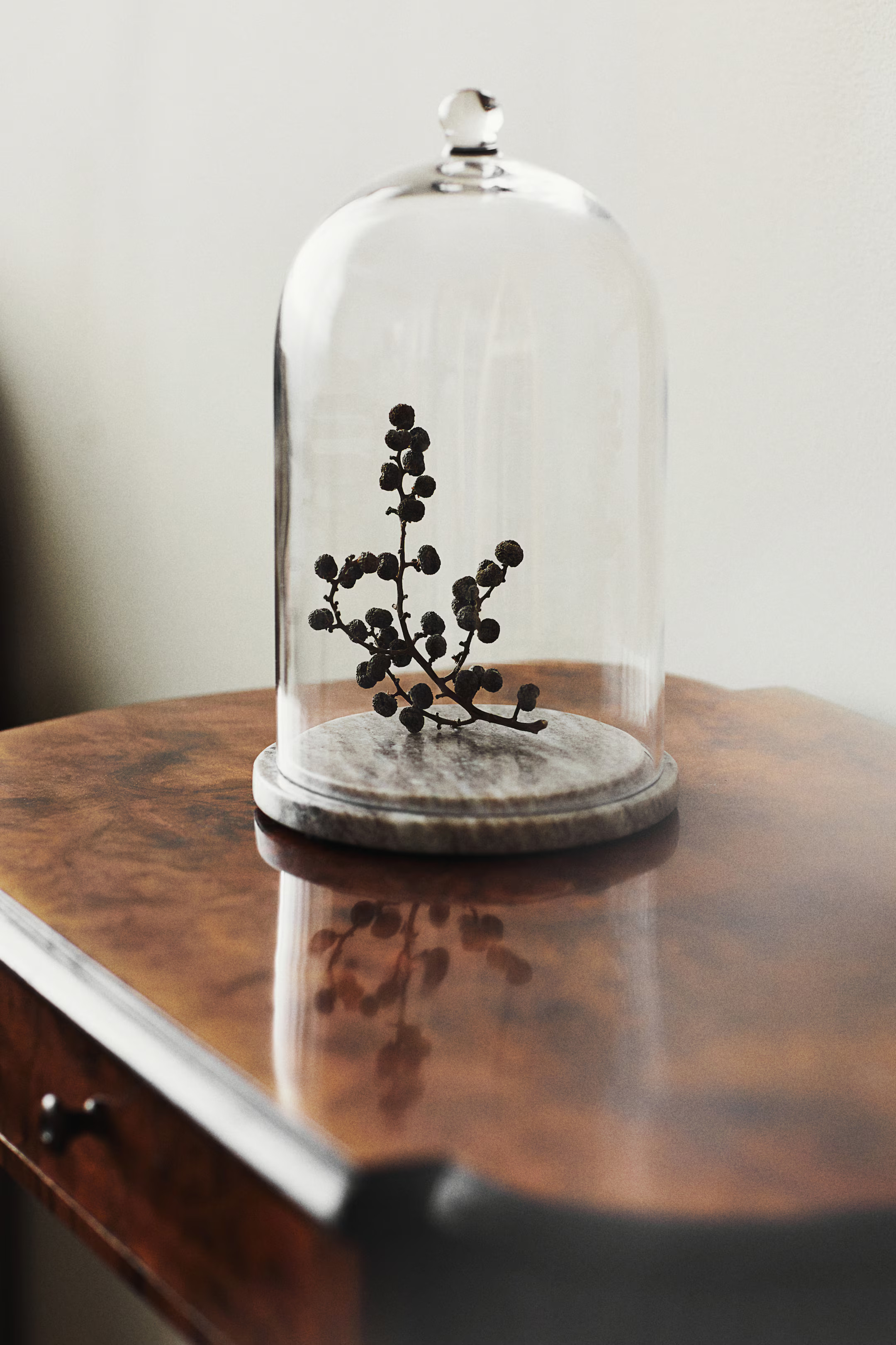 Marble Tray with Glass Cloche - Light taupe/transparent - Home All | H&M US | H&M (US + CA)